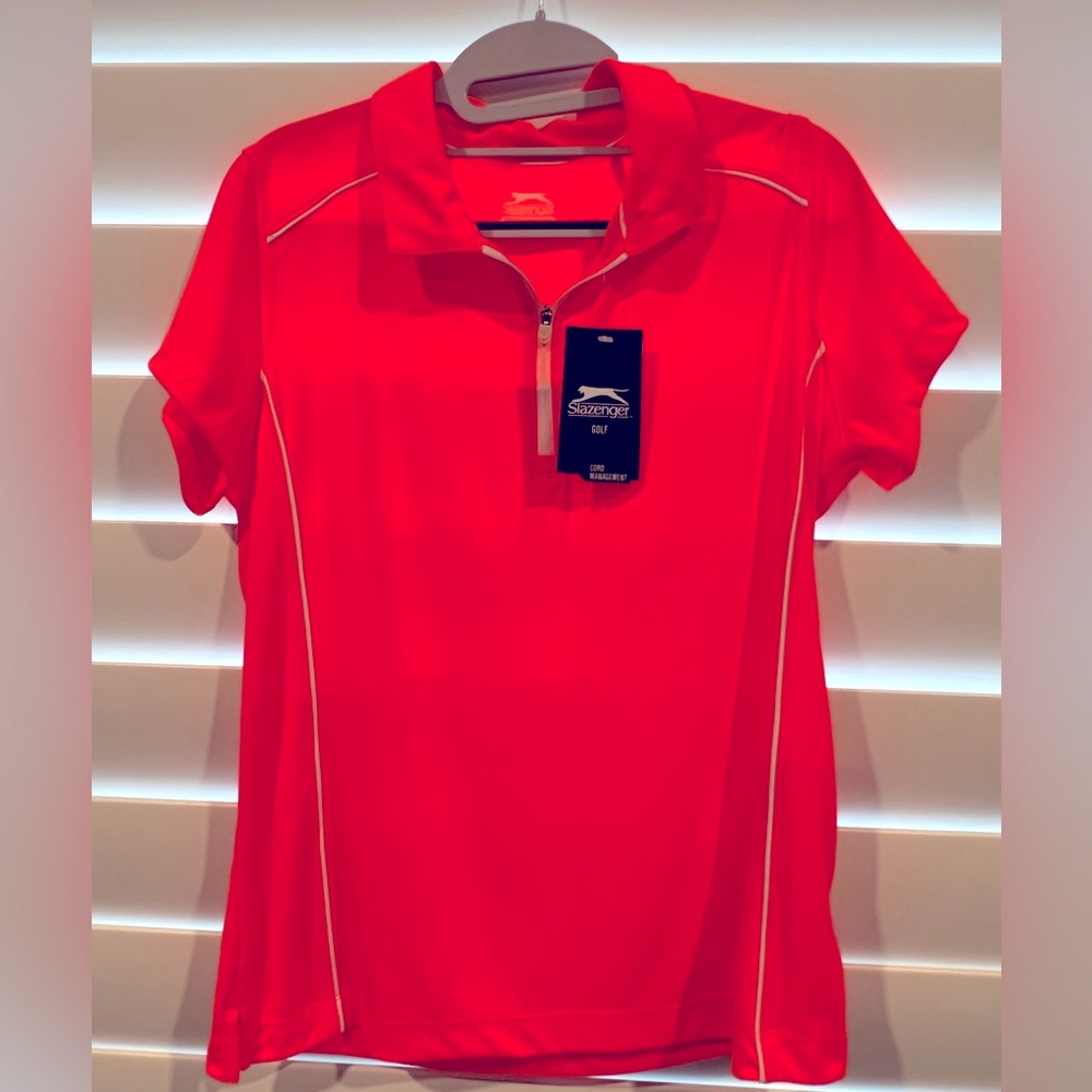 Slazenger Golf Neon Orange Polo NWT